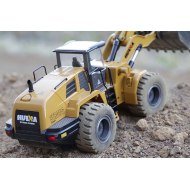 Retroescavatore Bulldozer Metallico Giallo Huina 1/14 2.4Ghz
