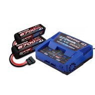 Combo Caricabatterie Traxxas EZ-Peak Live Dual + 2x LiPo 14.8v 6700mAh