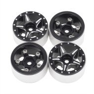 Axial SCX24 CNC Aluminum Starfish-Pro Beadlock Wheels Black (4Pcs)