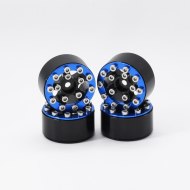 Axial SCX24 CNC Aluminum Screws-Style Beadlock Wheels Blue (4Pcs)