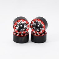 Llantas Beadlock Axial SCX24 Aluminio CNC Rojo (4)
