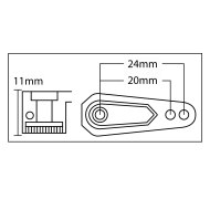 Horn Servo 25T SRT TR-X7 | 11mm Versatz - 24mm lang