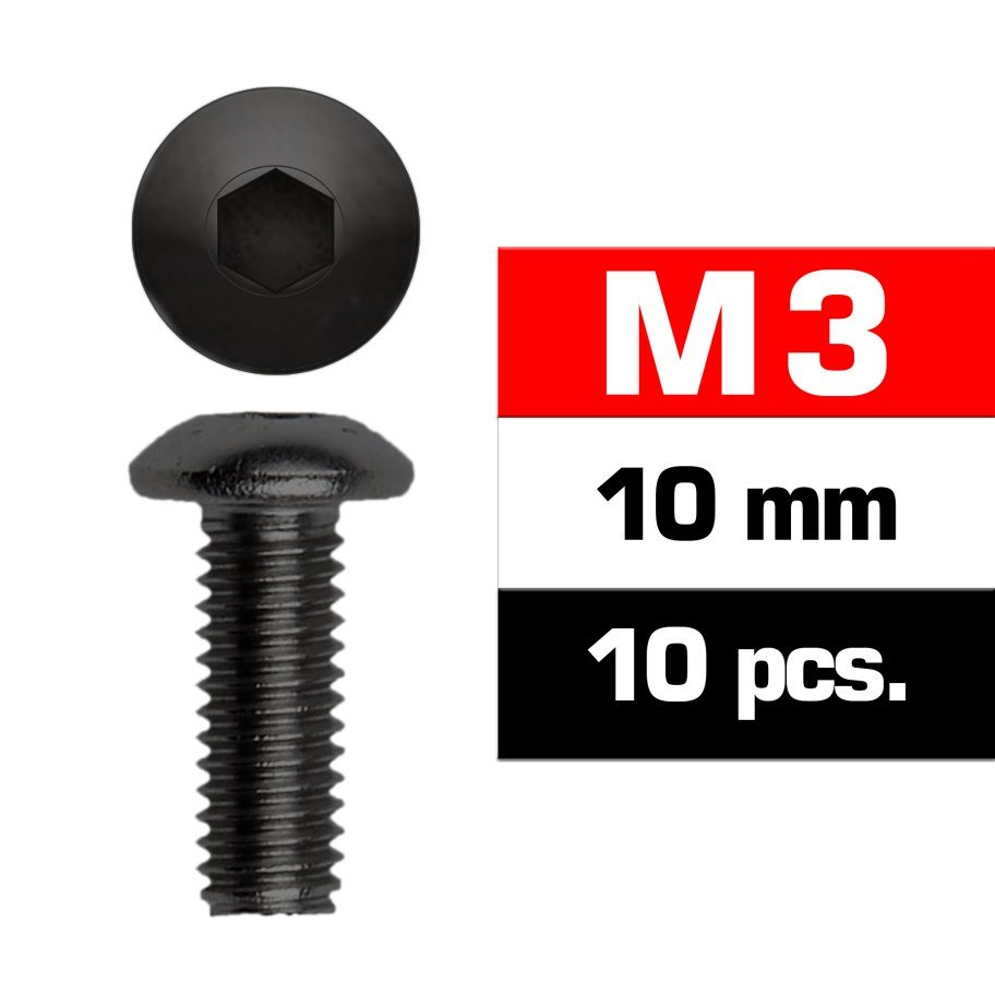 Vis à tête ronde M3 noires | Ultimate Racing