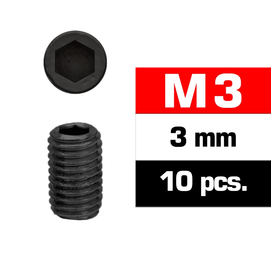Ultimate Racing Black Set Screws (10)