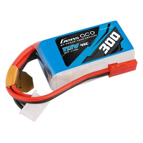Gens Ace 300mAh 11.1V 45C JST-SYP Battery (LiPo)
