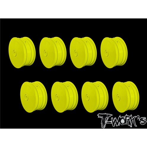 T-Works 1/10 4WD Front Wheels Yellow (8 pcs.)
